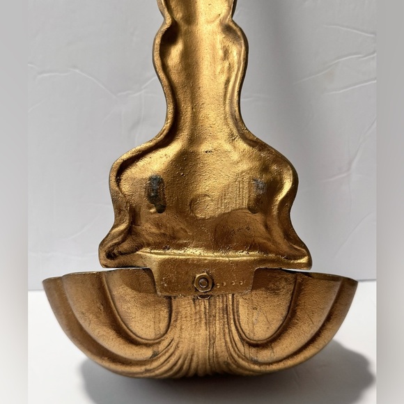 Vintage MCM 25” XL Royal Gold Cast Metal Giant Ladle Wall Hanging Decor/Planter - Picture 5 of 7